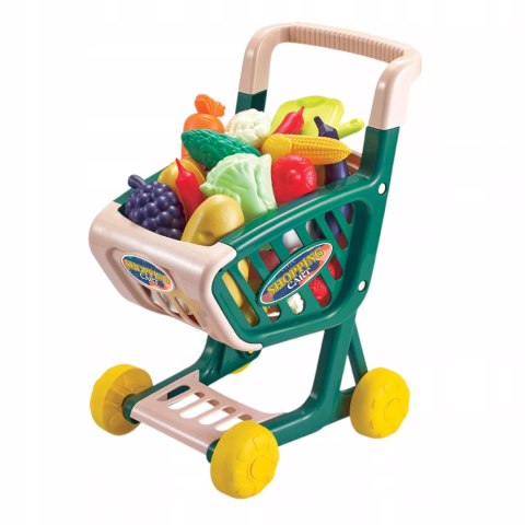 Wózek Sklepowy dla Dzieci Warzywa i Owoce Zestaw Zakupowy Sklep Koszyk Luxma