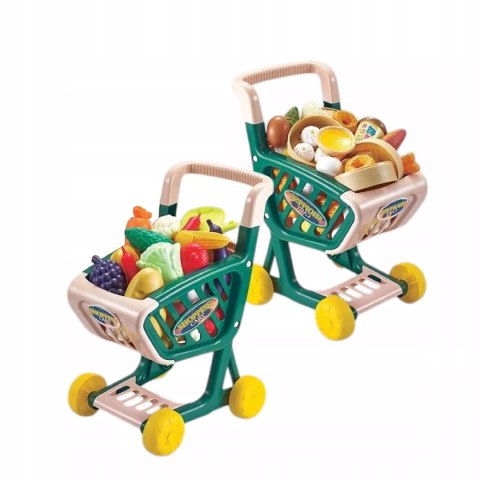 Wózek Sklepowy dla Dzieci Warzywa i Owoce Zestaw Zakupowy Sklep Koszyk Luxma