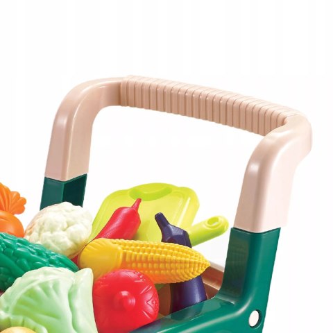 Wózek Sklepowy dla Dzieci Warzywa i Owoce Zestaw Zakupowy Sklep Koszyk Luxma