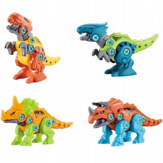 Zestaw Klocków konstrukcyjnych Dinozaury Wkrętarka na baterie i Śrubokręt Luxma