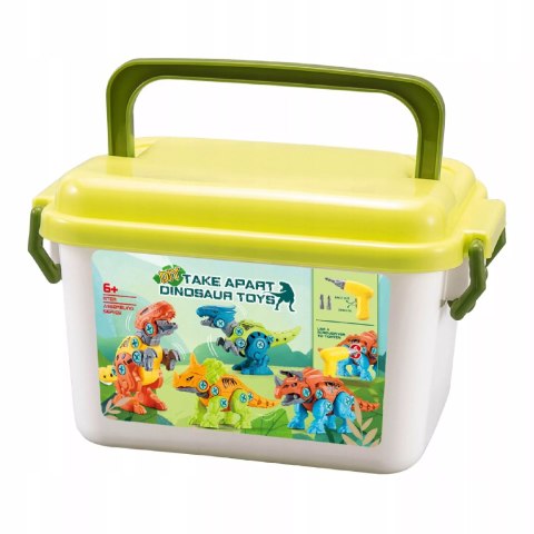 Zestaw Klocków konstrukcyjnych Dinozaury Wkrętarka na baterie i Śrubokręt Luxma