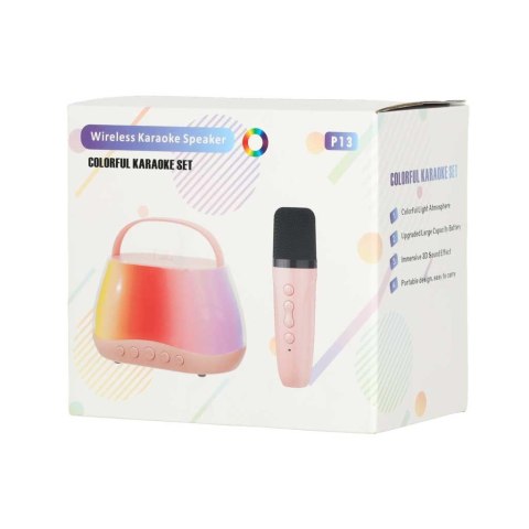 Zestaw do karaoke głośnik Bluetooth LED RGB 2 mikrofony USB Kik Sp. z o. o. Sp. k.
