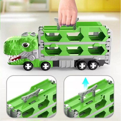 Ciężarówka Dinozaur Tor Wyścigowy 2 Auta resoraki dla Dzieci Luxma