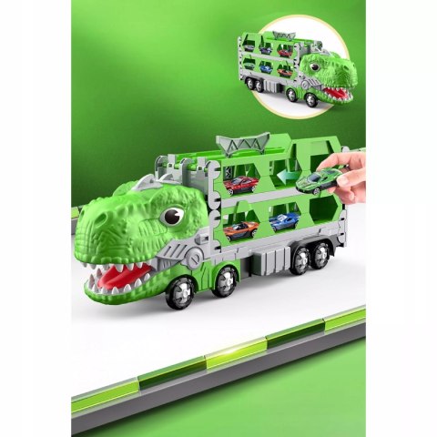 Ciężarówka Dinozaur Tor Wyścigowy 2 Auta resoraki dla Dzieci Luxma