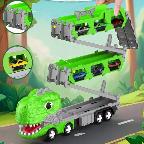 Ciężarówka Dinozaur Tor Wyścigowy 2 Auta resoraki dla Dzieci Luxma