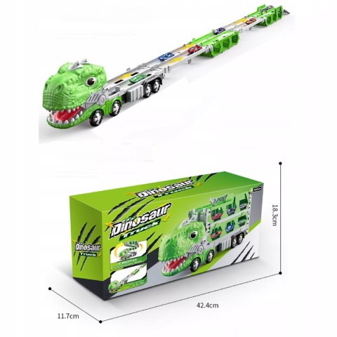 Ciężarówka Dinozaur Tor Wyścigowy 2 Auta resoraki dla Dzieci Luxma