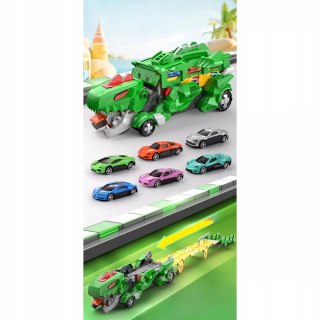 Ciężarówka dinozaur T-rex wyrzutnia zjeżdżalnia + 2 resoraki połykacz autka Luxma