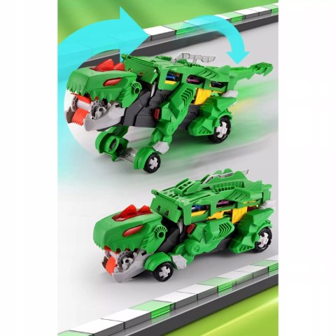 Ciężarówka dinozaur T-rex wyrzutnia zjeżdżalnia + 2 resoraki połykacz autka Luxma