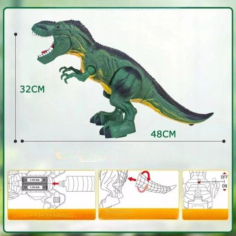 Dinozaur T-Rex Zabawka Edukacyjna Chodzi Znosi Jaja Realistyczne Dźwięki Luxma