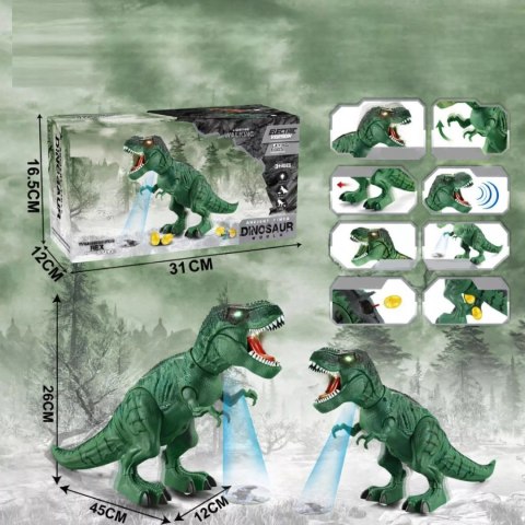 Dinozaur T-Rex Zabawka Edukacyjna Chodzi Znosi Jaja Realistyczne Dźwięki Luxma