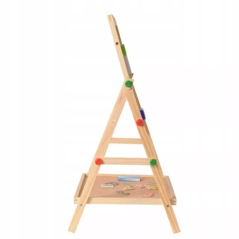 Drewniana Tablica Stojąca Dwustronna Kredowa i Suchościeralna dla dzieci Luxma