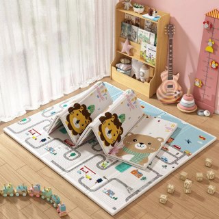 Dwustronna Mata piankowa edukacyjna składana dla dzieci duża 180x200 cm Luxma