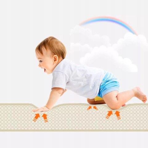 Dwustronna Mata piankowa edukacyjna składana dla dzieci duża 180x200 cm Luxma