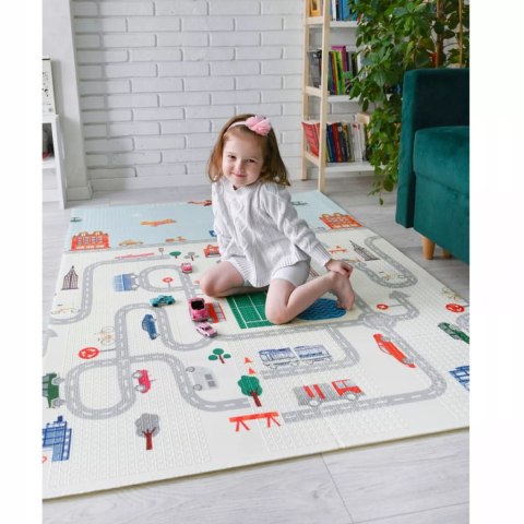 Dwustronna Mata piankowa edukacyjna składana dla dzieci duża 180x200 cm Luxma