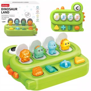Interaktywna zabawka edukacyjna wyskakujące dinozaury Pop-up grzechotka Luxma