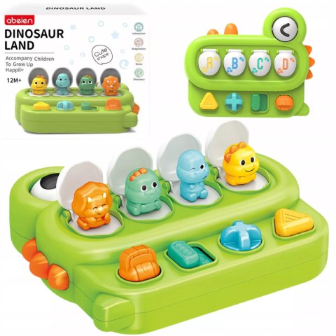 Interaktywna zabawka edukacyjna wyskakujące dinozaury Pop-up grzechotka Luxma
