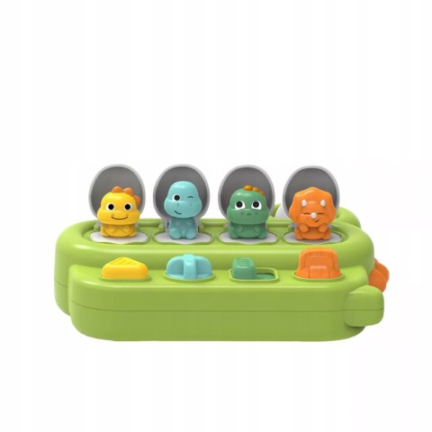 Interaktywna zabawka edukacyjna wyskakujące dinozaury Pop-up grzechotka Luxma