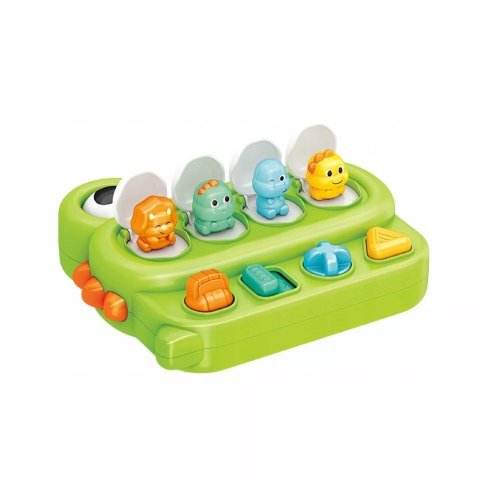 Interaktywna zabawka edukacyjna wyskakujące dinozaury Pop-up grzechotka Luxma
