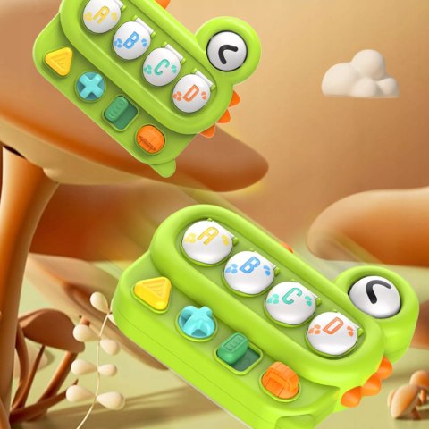 Interaktywna zabawka edukacyjna wyskakujące dinozaury Pop-up grzechotka Luxma