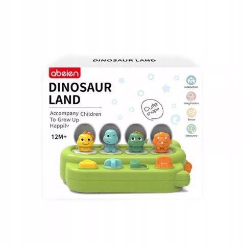 Interaktywna zabawka edukacyjna wyskakujące dinozaury Pop-up grzechotka Luxma
