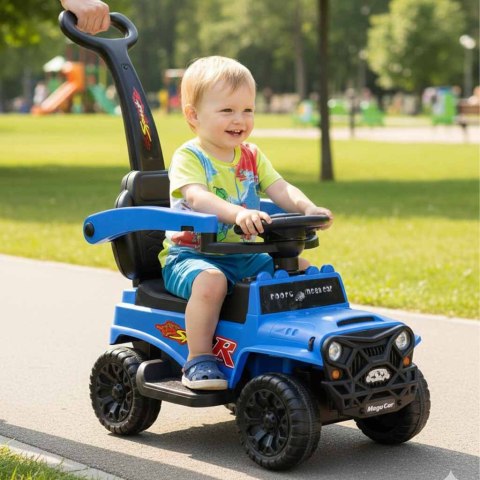 Jeździk pchacz samochód terenowy z dźwiękiem i światłami niebieski Kik Sp. z o. o. Sp. k.
