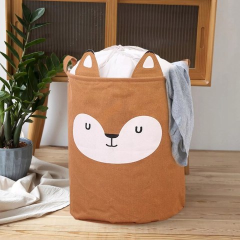 Kosz organizer na zabawki 60L dla dzieci pojemnik zamykany Lisek Luxma