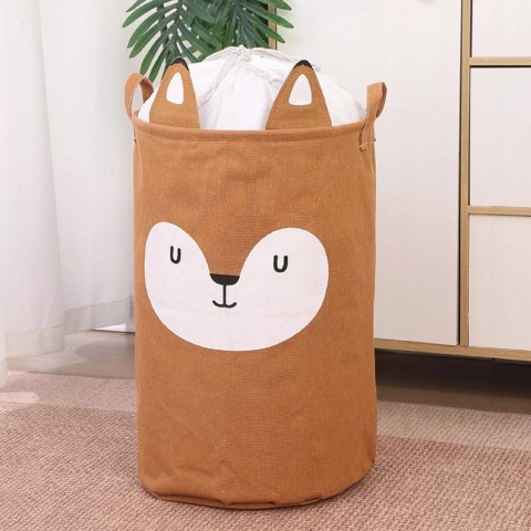 Kosz organizer na zabawki 60L dla dzieci pojemnik zamykany Lisek Luxma