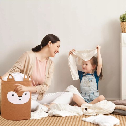 Kosz organizer na zabawki 60L dla dzieci pojemnik zamykany Lisek Luxma