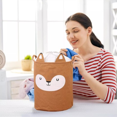 Kosz organizer na zabawki 60L dla dzieci pojemnik zamykany Lisek Luxma