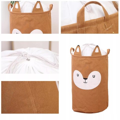 Kosz organizer na zabawki 60L dla dzieci pojemnik zamykany Lisek Luxma