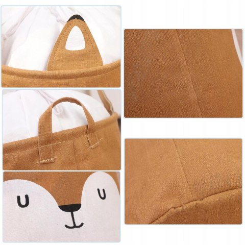 Kosz organizer na zabawki 60L dla dzieci pojemnik zamykany Lisek Luxma