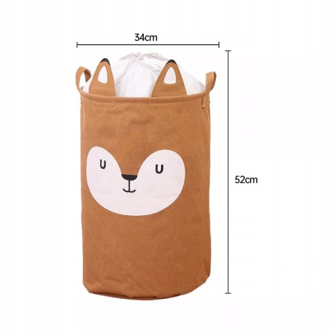 Kosz organizer na zabawki 60L dla dzieci pojemnik zamykany Lisek Luxma