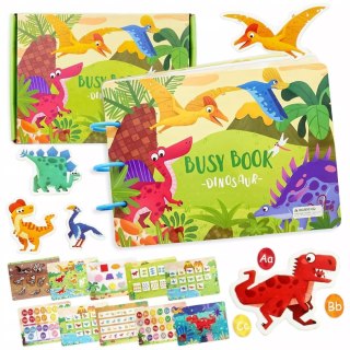 Książeczka Edukacyjna Dinozaury Puzzle Na Rzep Alfabet Kształty Montessori Luxma