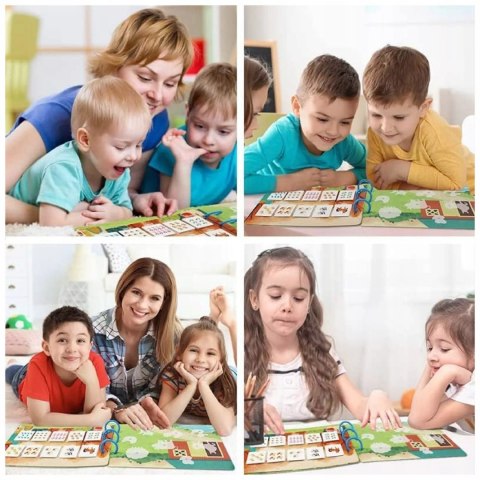 Książeczka Edukacyjna Dinozaury Puzzle Na Rzep Alfabet Kształty Montessori Luxma