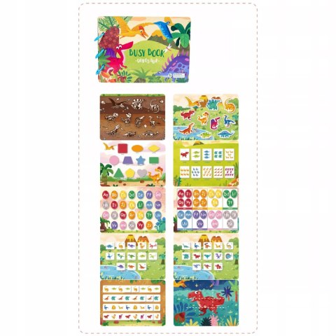 Książeczka Edukacyjna Dinozaury Puzzle Na Rzep Alfabet Kształty Montessori Luxma