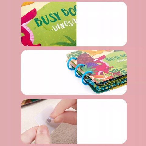 Książeczka Edukacyjna Dinozaury Puzzle Na Rzep Alfabet Kształty Montessori Luxma