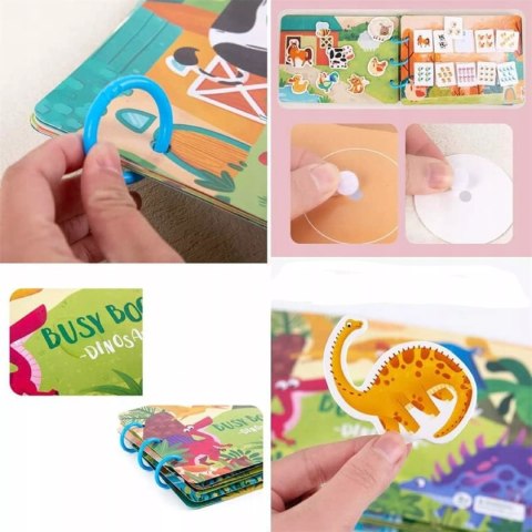 Książeczka Edukacyjna Dinozaury Puzzle Na Rzep Alfabet Kształty Montessori Luxma