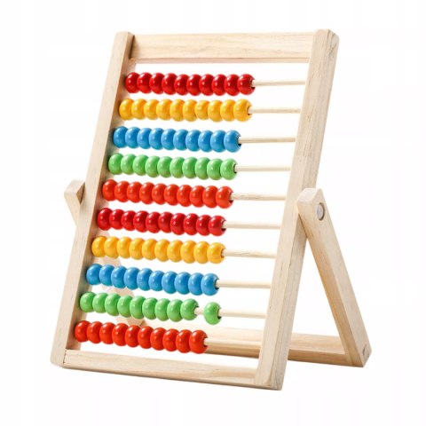 Liczydło Drewniane Stojące Edukacyjne dla Dzieci Nauka Liczenia Matematyki Luxma