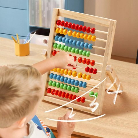 Liczydło Drewniane Stojące Edukacyjne dla Dzieci Nauka Liczenia Matematyki Luxma
