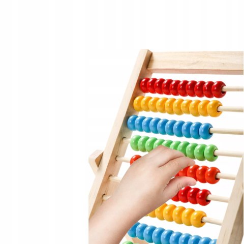 Liczydło Drewniane Stojące Edukacyjne dla Dzieci Nauka Liczenia Matematyki Luxma
