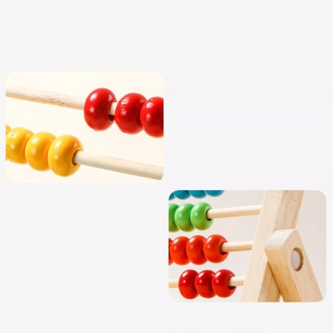 Liczydło Drewniane Stojące Edukacyjne dla Dzieci Nauka Liczenia Matematyki Luxma