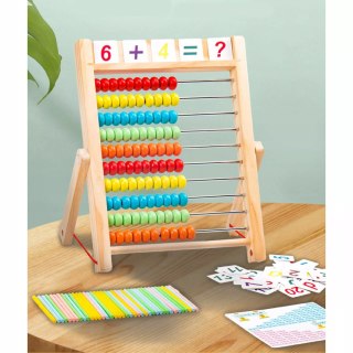 Liczydło Dziecięce Drewniane Edukacyjne 10 Rzędów Nauka Liczenia Cyfry Luxma