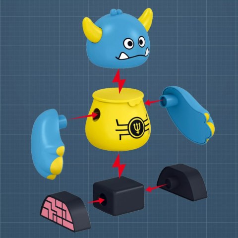 Magnetyczny Potwór Robot Figurka dla dzieci 18m+ Zabawka Edukacyjna Luxma