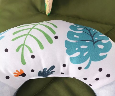 Mata edukacyjna sensoryczna interaktywna Liść z pałąkami i zabawkami 0+ Luxma