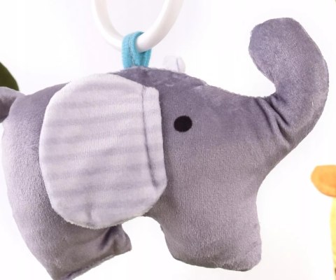 Mata edukacyjna sensoryczna interaktywna Liść z pałąkami i zabawkami 0+ Luxma