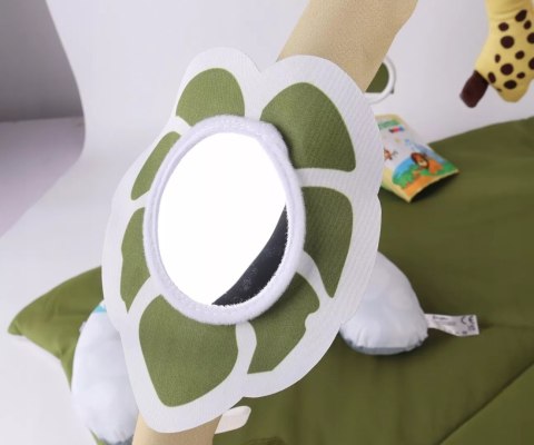 Mata edukacyjna sensoryczna interaktywna Liść z pałąkami i zabawkami 0+ Luxma