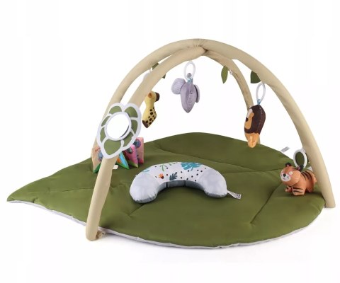 Mata edukacyjna sensoryczna interaktywna Liść z pałąkami i zabawkami 0+ Luxma