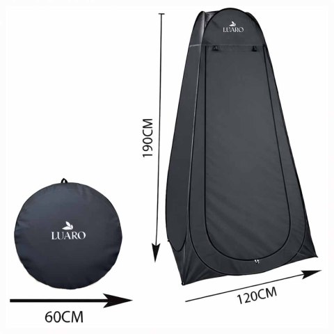 Namiot LUARO samorozkładający na prysznic przebieralnia turystyczna toaleta wc czarne Kik Sp. z o. o. Sp. k.