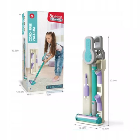 Odkurzacz dla Dzieci Pionowy + Stacja Zestaw do Sprzątania 3 Ssawki Dźwięki Luxma