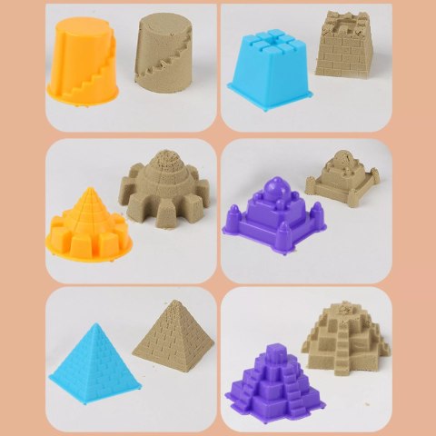 Piasek Kinetyczny dla dzieci z Pojazdami Budowlanymi i Żurawiem w Walizce Luxma